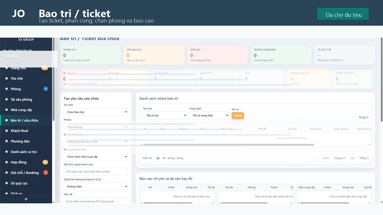 Bảo trì / ticket trong JO PMS
